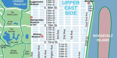 מפה של האפר איסט סייד במנהטן.