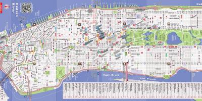 מפה מפורטת של מנהטן ניו יורק