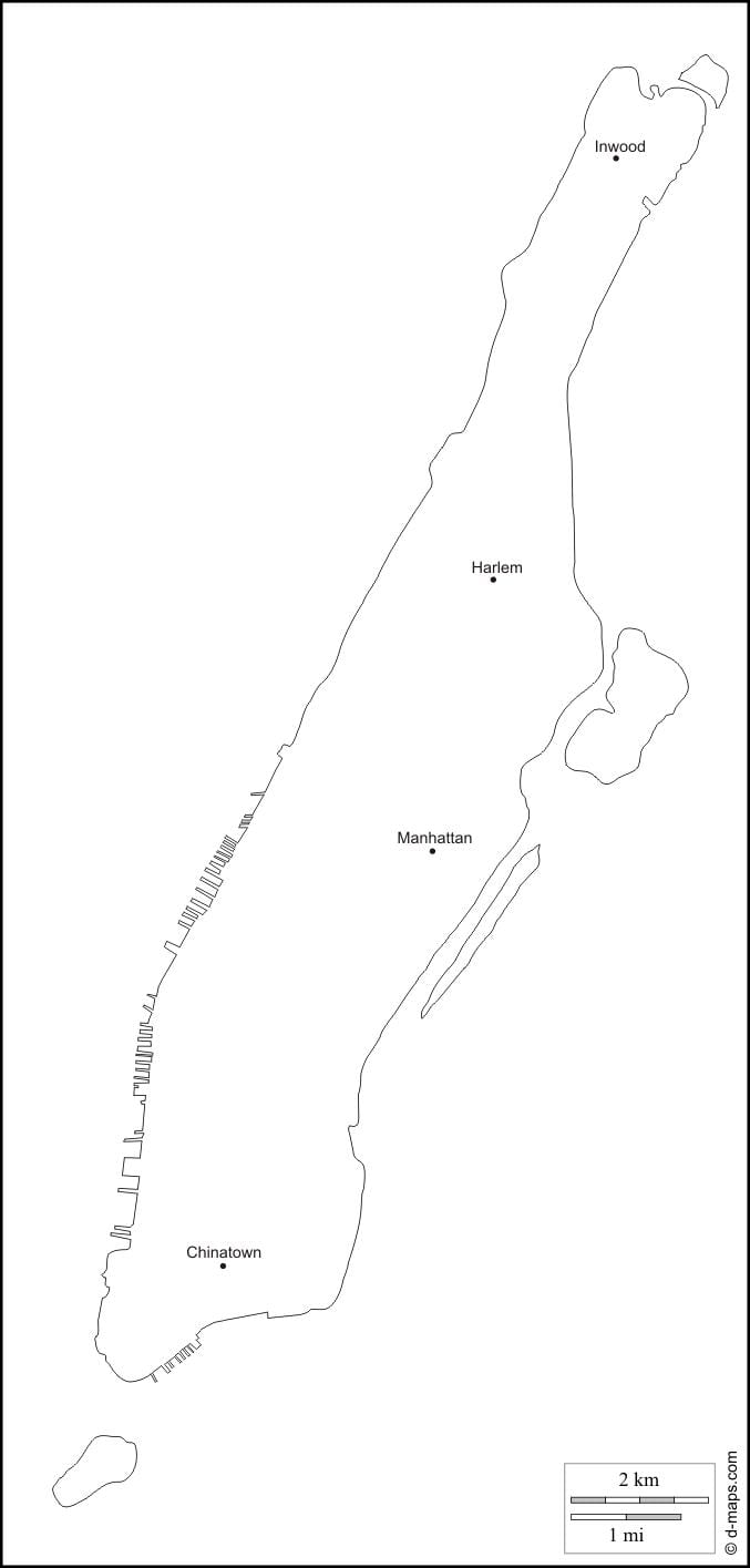 ריק מפה של מנהטן.