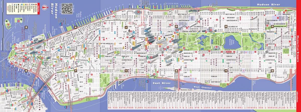 מפה מפורטת של מנהטן ניו יורק