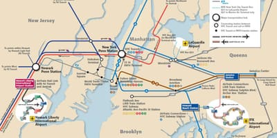 JFK למנהטן מפת הרכבת התחתית