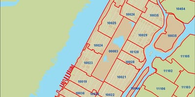 ניו יורק מיקוד מפת מנהטן